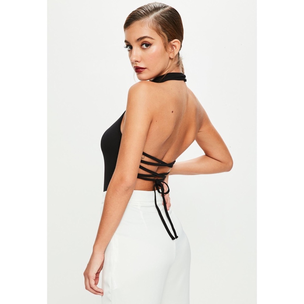 [missguided] • [lace up back high neck bodysuit]